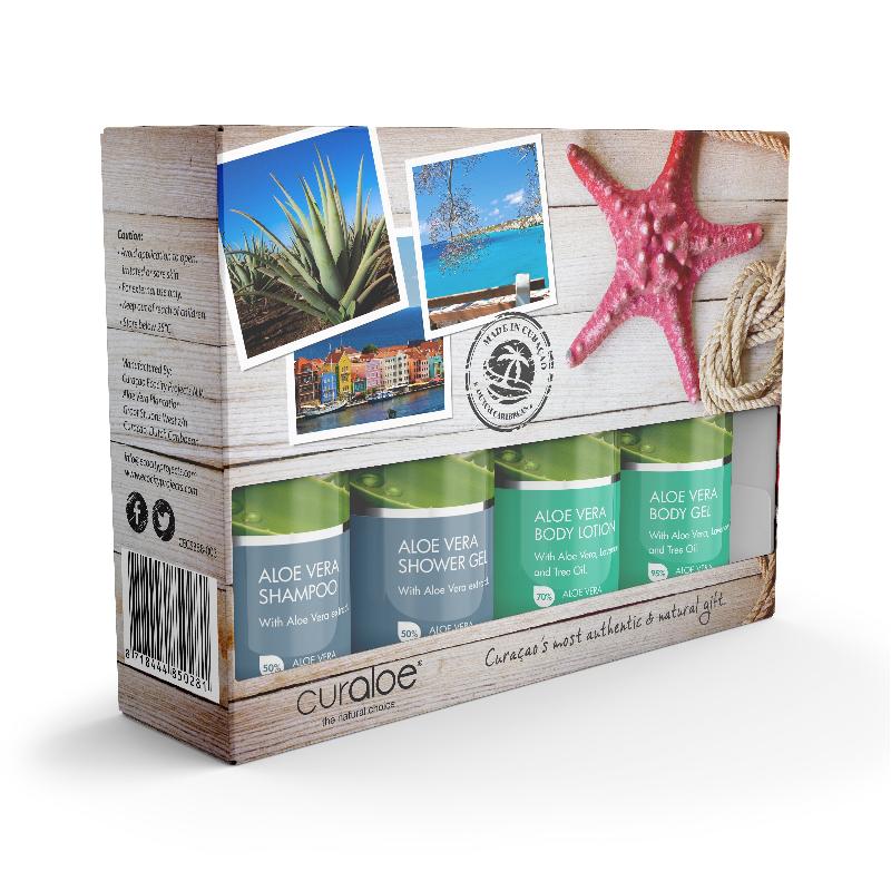 Curacao-Souvenirbox – Geschenkset für Haut und Körper von Curaloe Mini
