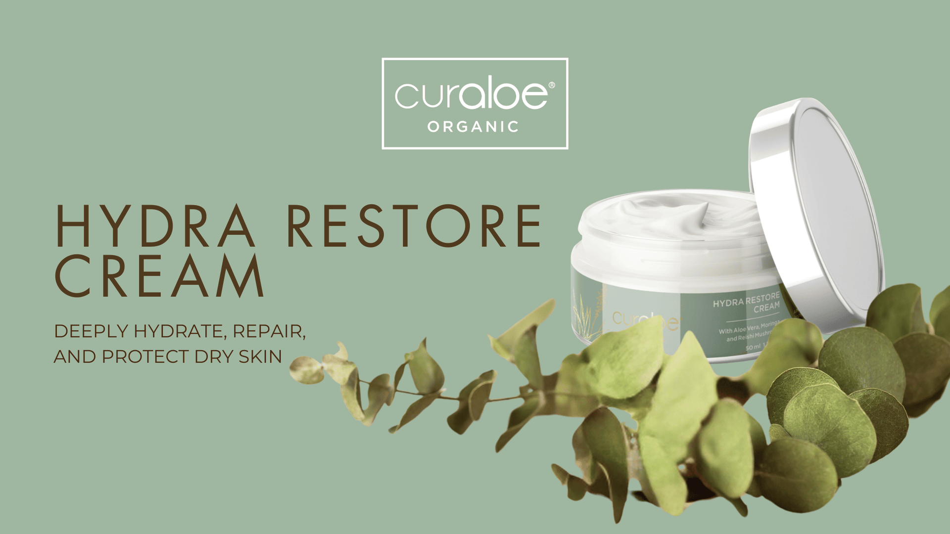 Curaloe Organic Hydra Restore Cream | Aloe Vera Face Moisturiser