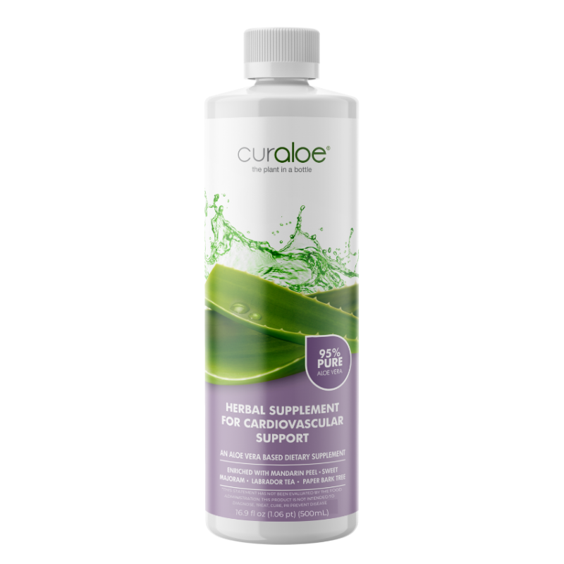 Supplément de soutien cardiovasculaire 500 ml - 95 % de jus d'Aloe Vera + herbes de vitalité naturelles