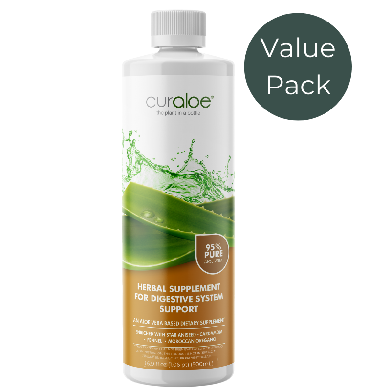Pack économique de supplément de soutien digestif - 95 % d'aloe vera + herbes pour une digestion saine