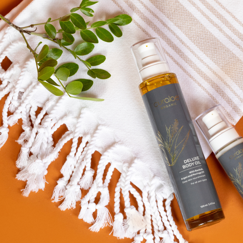 Curaloe Organic Deluxe Body Oil 100ml - Aloe Vera Skincare for Anti-Ageing and Eczema Treatment