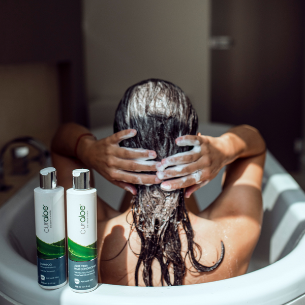 Curaloe Shampoo Moisture Replenishing 250ml - 55% Aloe Vera - Reduce Hair Loss